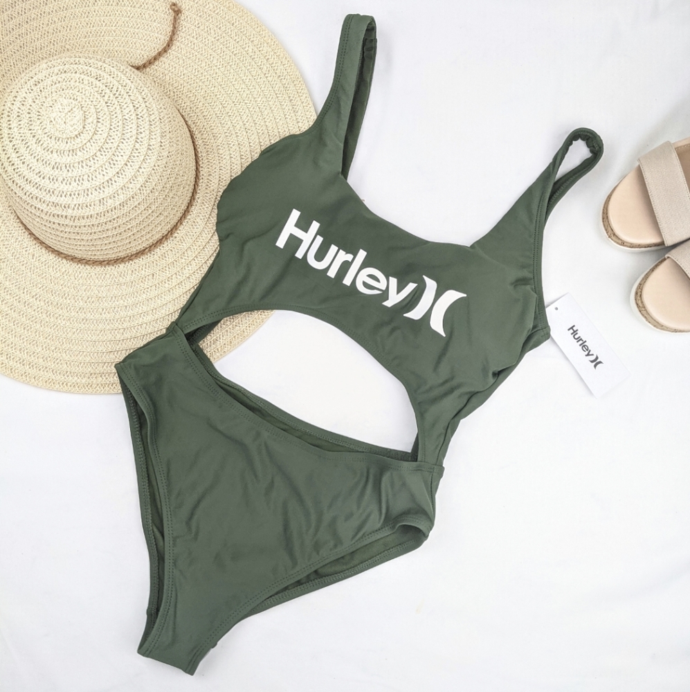 *SALE*NEW Hurley Logo Cut Out One Piece Monokini